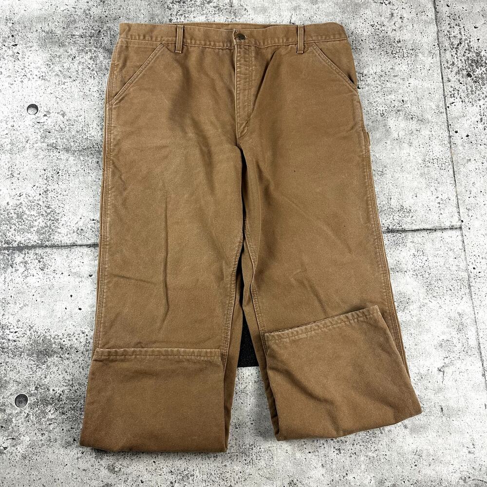 Carhartt B111BRN Duck Canvas Lined Carpenter Pants 40x32 - Picture 3 of 11
